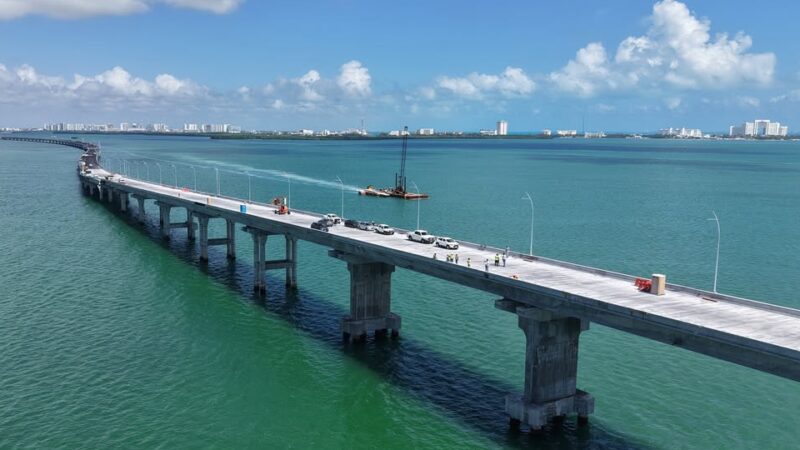 Puente Nichupté registra un avance de 96%